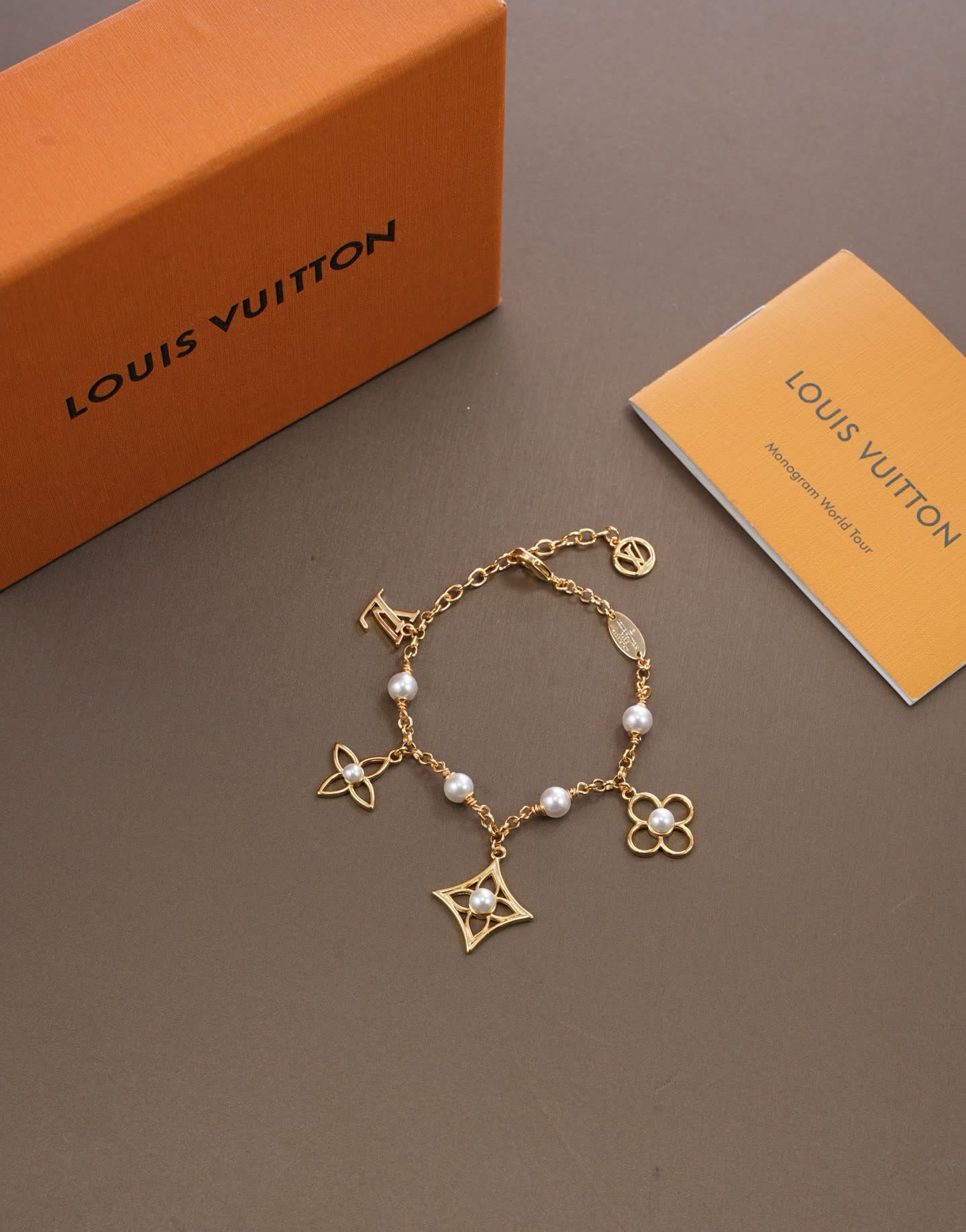 Louis Vuitton Gold-tone Pearl Bracelet